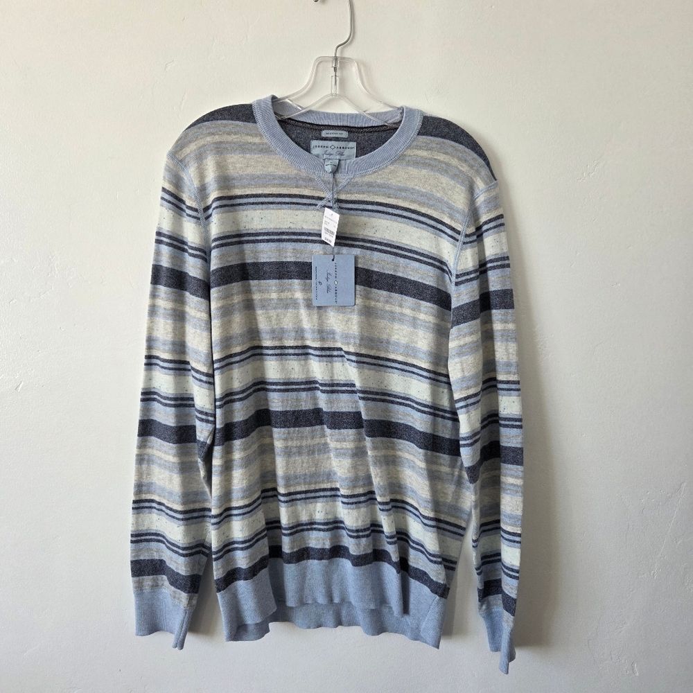 NEW Joseph Abboud Indigo Blue Sweater Ultra Soft Preppy Heritage Old Money Large